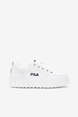 FILA Sandblast Low Sneakers White / Navy / Red,Womens Shoes | CA.VFAPGE671